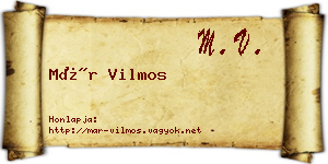 Már Vilmos névjegykártya